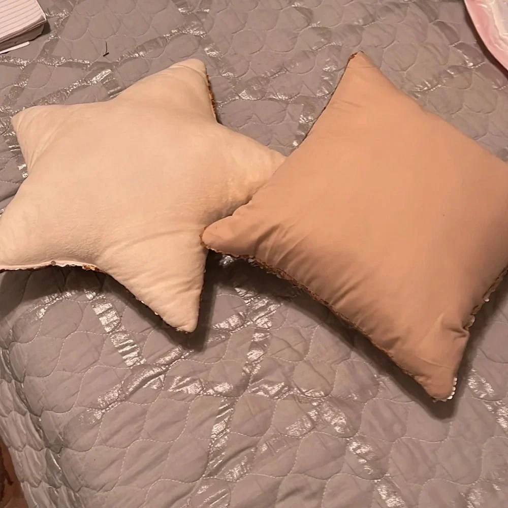 MERMAID~TWO PILLOWS~GOLD/ WHITE~